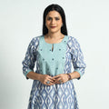 Buy Pochampally Ikat Weave Patchwork Cotton Kurta Online at iTokri.com