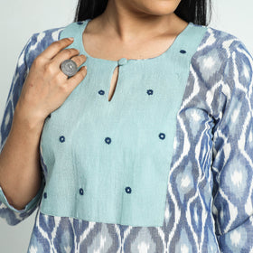 Buy Pochampally Ikat Weave Patchwork Cotton Kurta Online at iTokri.com