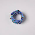 Blue - spiral handmade beaded bracelet 206 - handcrafted