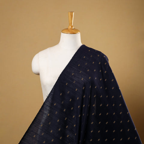 Blue Spun Dupion Viscose Silk Buti Fabric