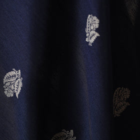 Blue - spun dupion viscose silk thread buta fabric 06