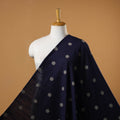 Blue - spun dupion viscose silk thread buta fabric 20