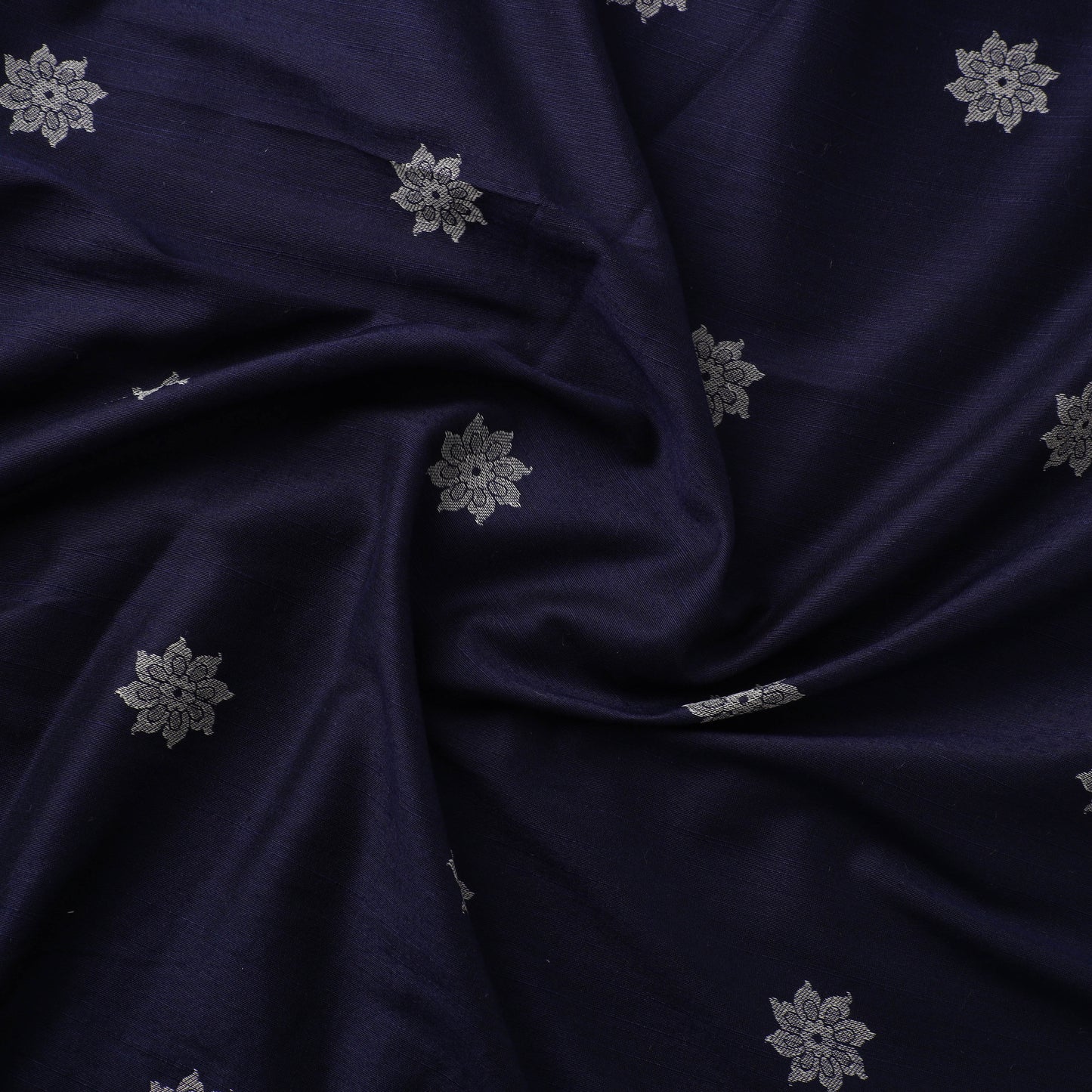 Blue - spun dupion viscose silk thread buta fabric 20