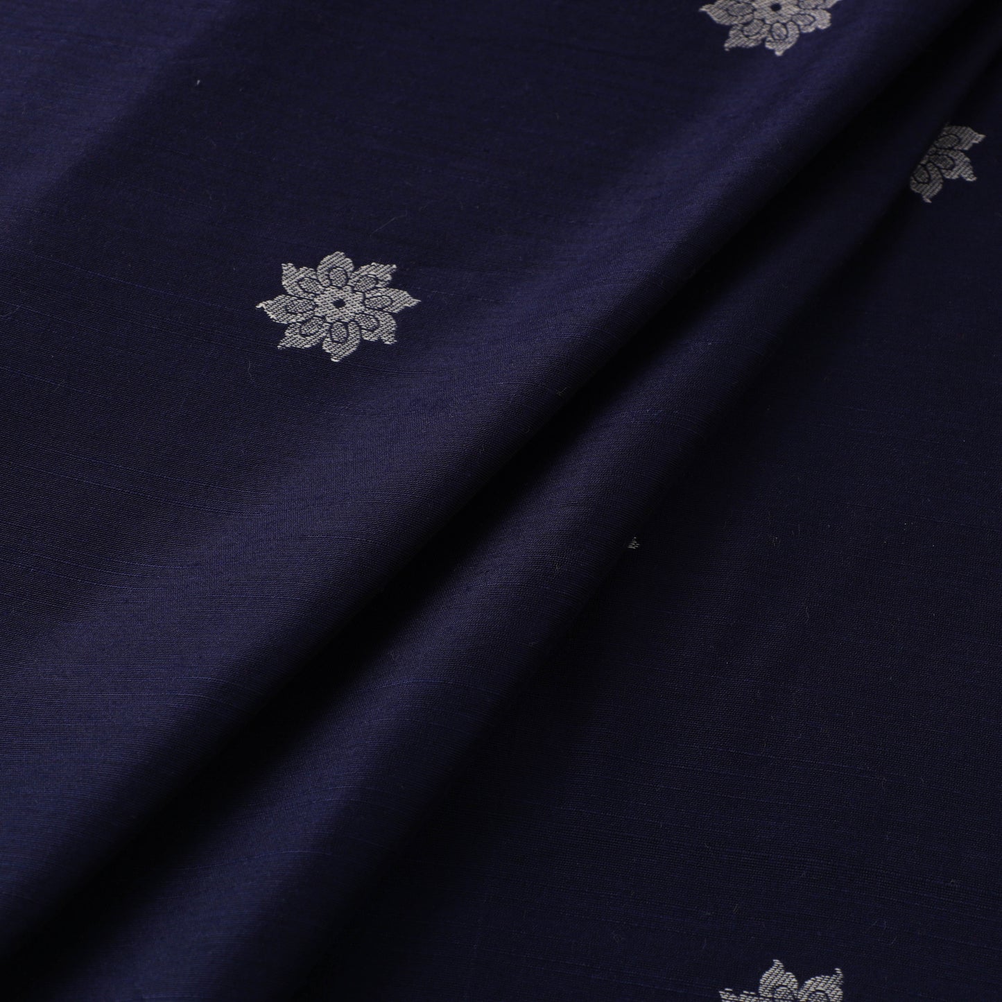 Blue - spun dupion viscose silk thread buta fabric 20