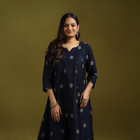 Spun dupion viscose silk thread buti 2pc kurta set