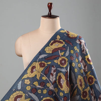 Buy Srikalahasti Kalamkari Pen Work Chanderi Silk Fabric