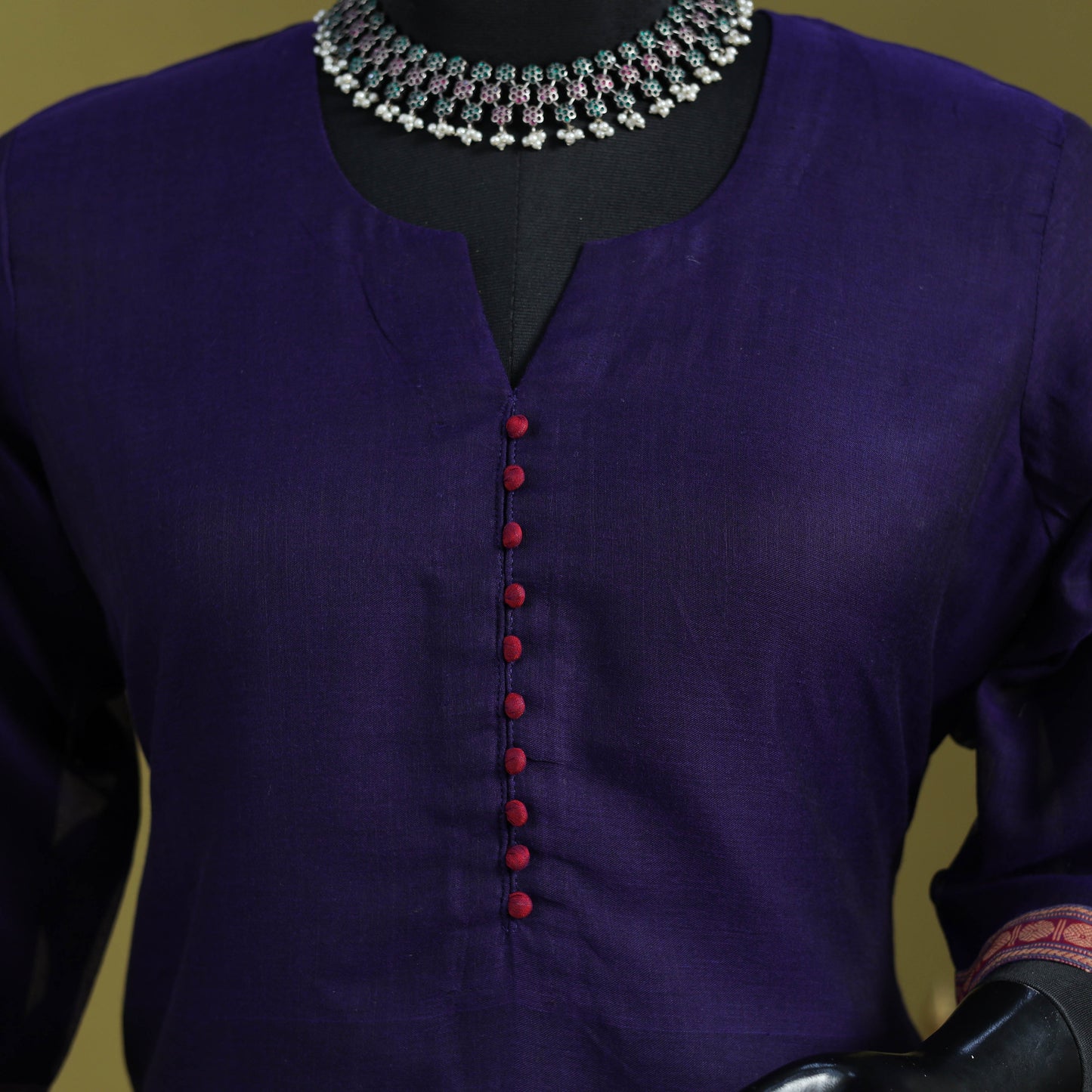 Blue - straight cotton dharwad kurta 03 - handcrafted