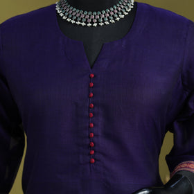 Blue - straight cotton dharwad kurta 03 - handcrafted