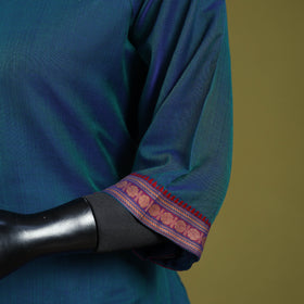 Blue - straight cotton dharwad kurta 08 - handcrafted