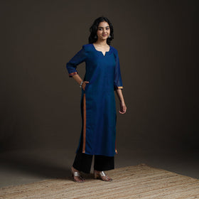 Straight cotton dharwad kurta for women 09 - handcrafted