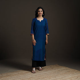 Straight cotton dharwad kurta for women 09 - handcrafted