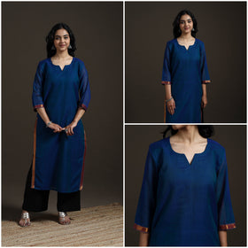 Straight cotton dharwad kurta for women 09 - handcrafted
