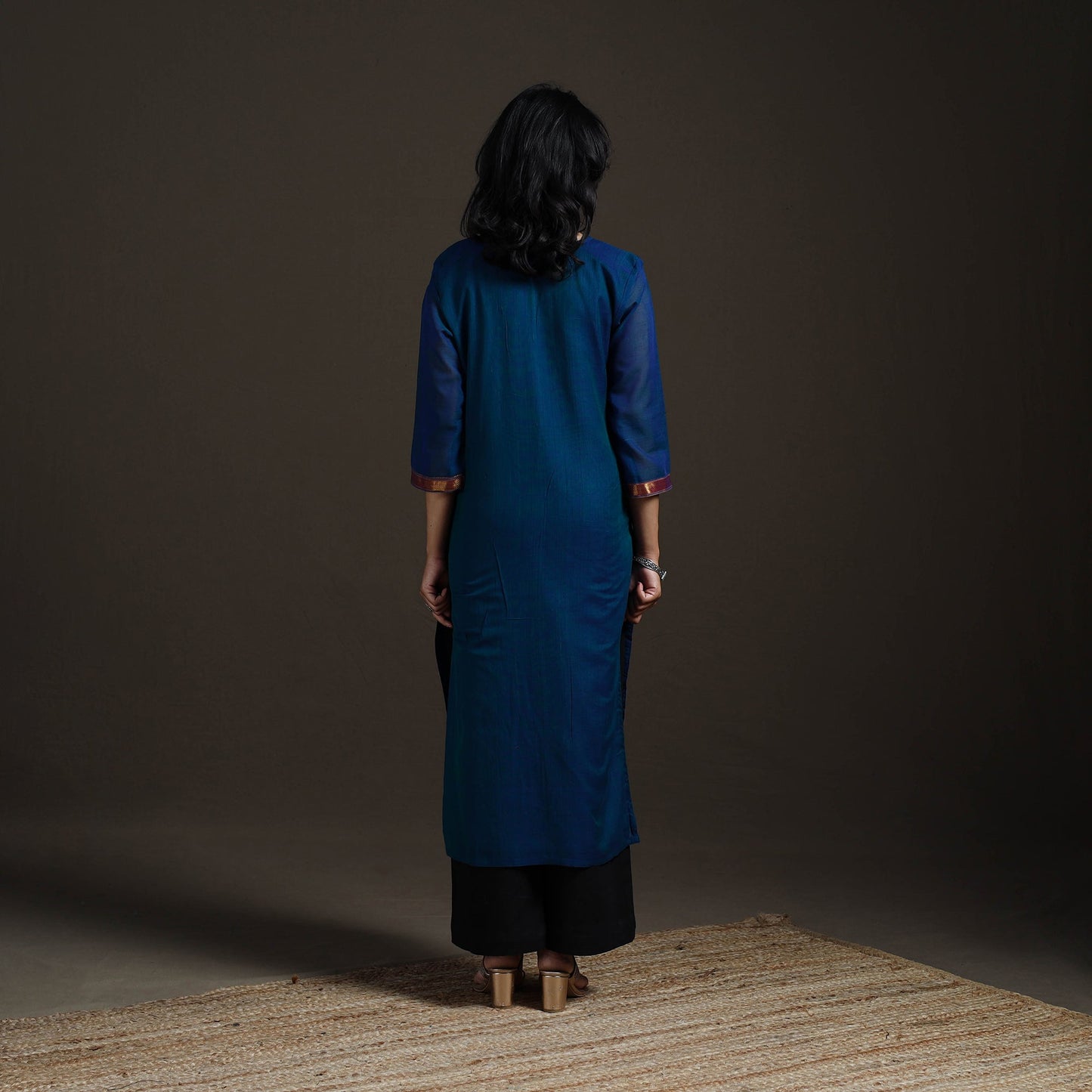 Straight cotton dharwad kurta for women 09 - handcrafted