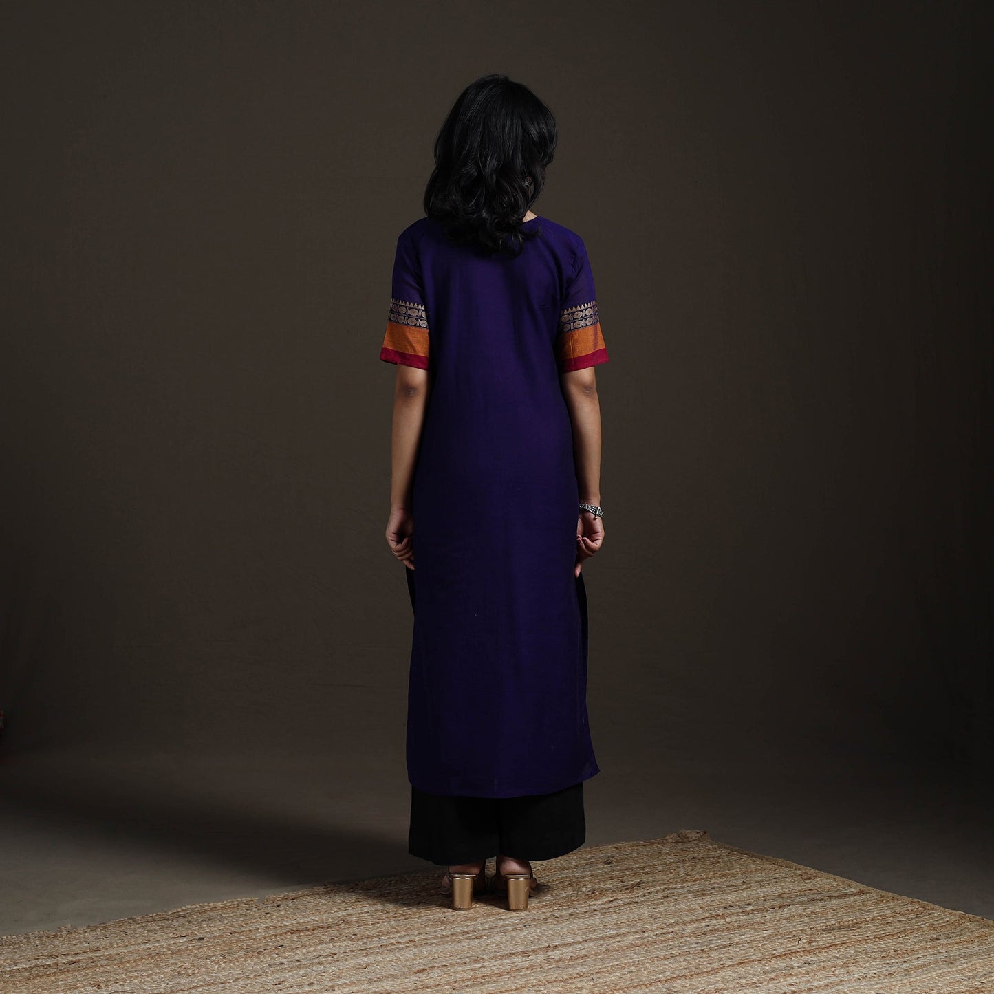 Straight cotton dharwad kurta for women 15 - handcrafted