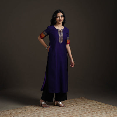 Straight cotton dharwad kurta for women 15 - handcrafted