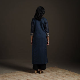 Straight cotton dharwad kurta for women 16 - handcrafted