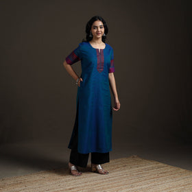 Straight cotton dharwad kurta for women 17 - handcrafted