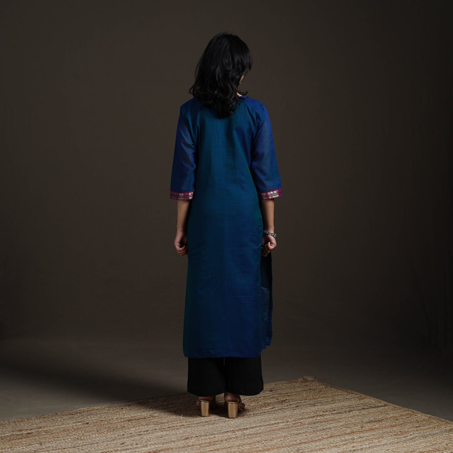 Straight cotton dharwad kurta for women 20 - handcrafted