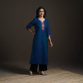 Straight cotton dharwad kurta for women 20 - handcrafted