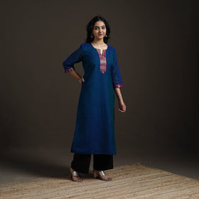 Straight cotton dharwad kurta for women 20 - handcrafted