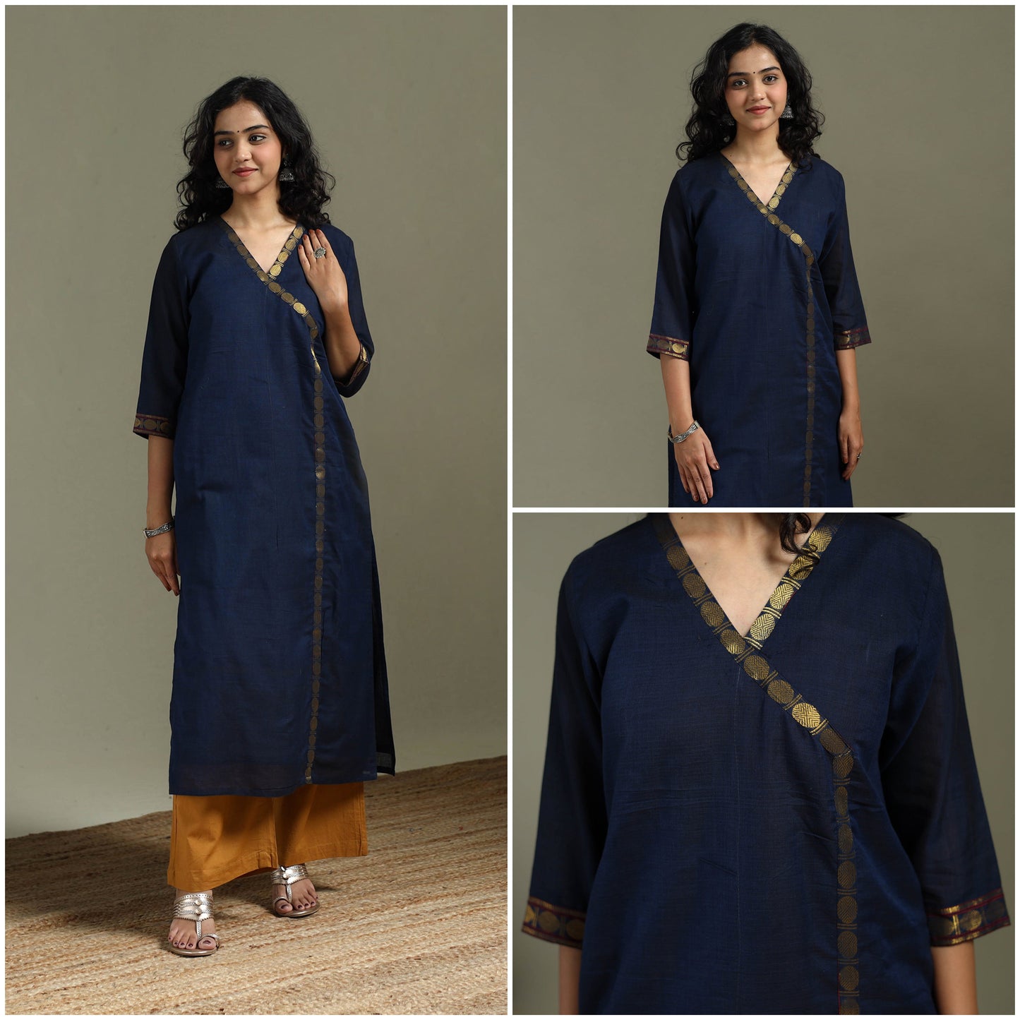 Straight cotton dharwad kurta for women 31 - handcrafted