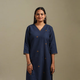 Straight cotton hand embroidered jamdani border thread buti