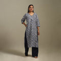 Straight embroidered cotton hand batik kurta for women 34
