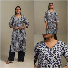 Straight embroidered cotton hand batik kurta for women 34