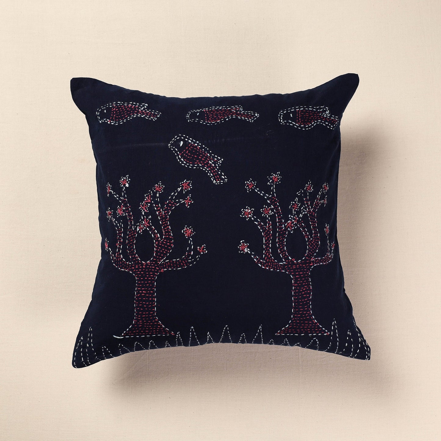  Tagai Work Cotton Cushion Cover (16 x 16 in) 