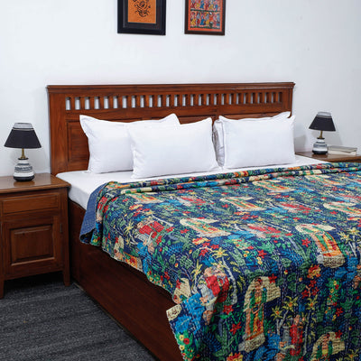 Buy Tagai Work Jaipur Hand Block Printed Cotton Double Bed Cover Online at iTokri.com