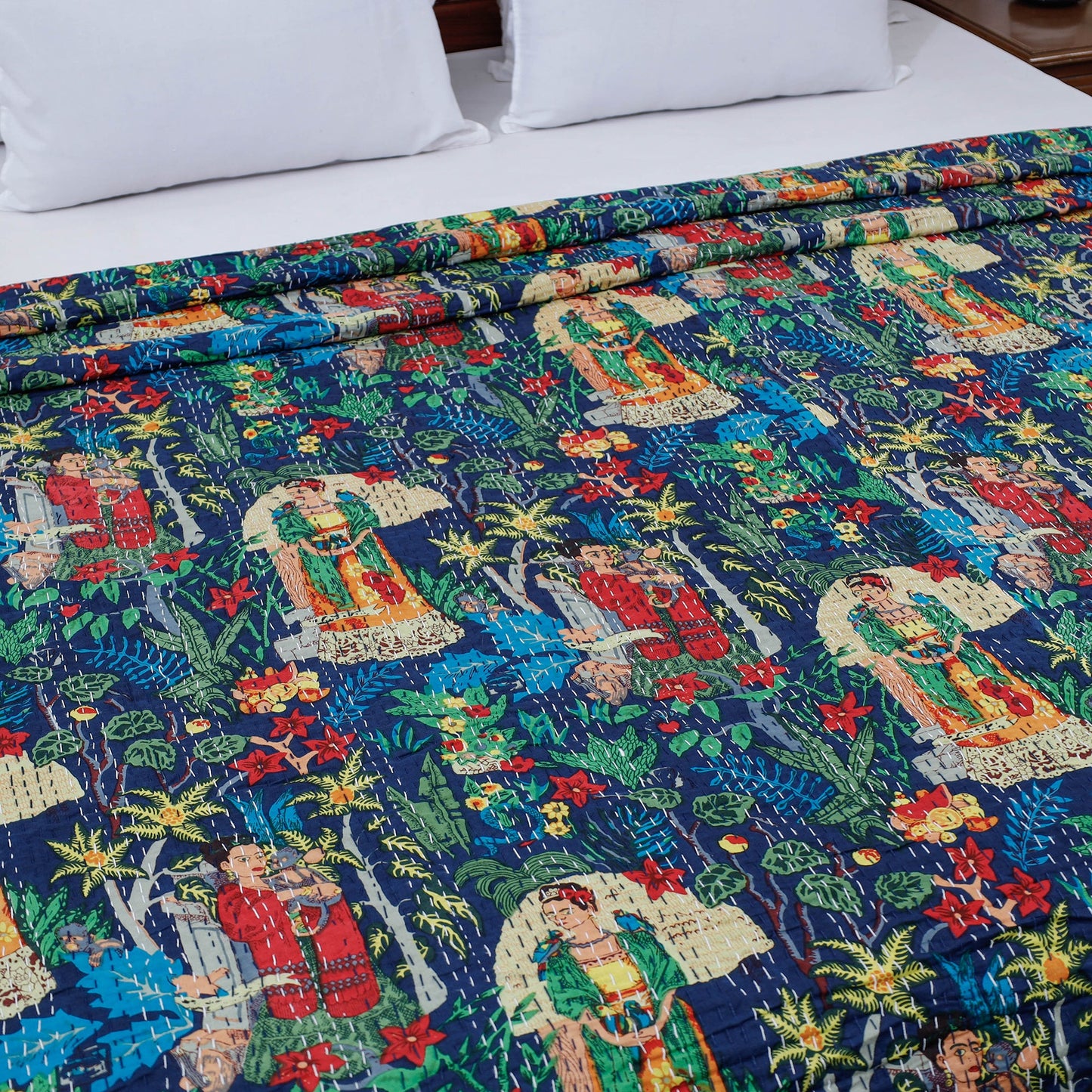 Buy Tagai Work Jaipur Hand Block Printed Cotton Double Bed Cover Online at iTokri.com