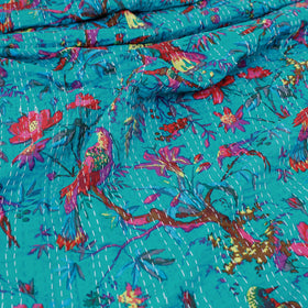  Tagai Work Jaipur Hand Block Printed Cotton Double Bed Cover 