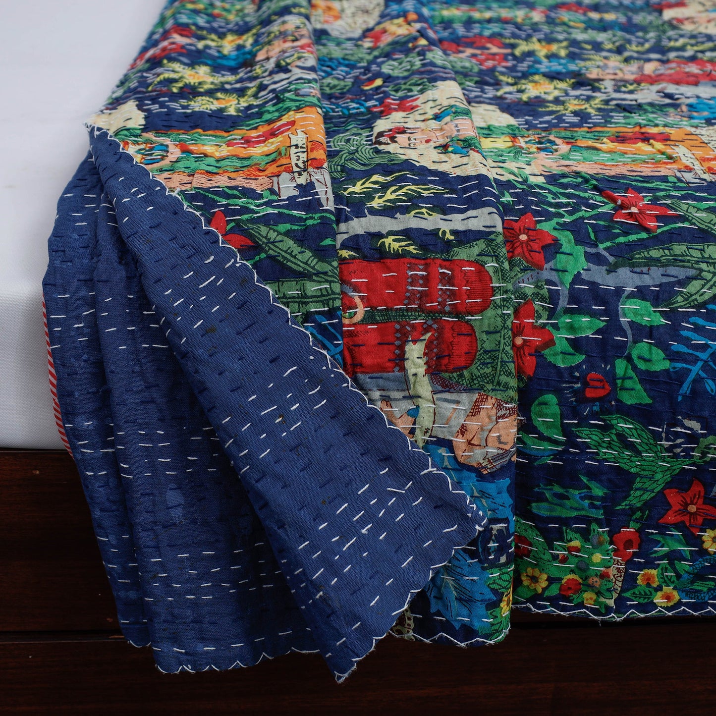 Buy Tagai Work Jaipur Hand Block Printed Cotton Double Bed Cover Online at iTokri.com