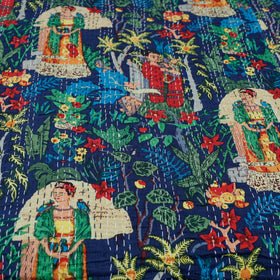 Buy Tagai Work Jaipur Hand Block Printed Cotton Double Bed Cover Online at iTokri.com