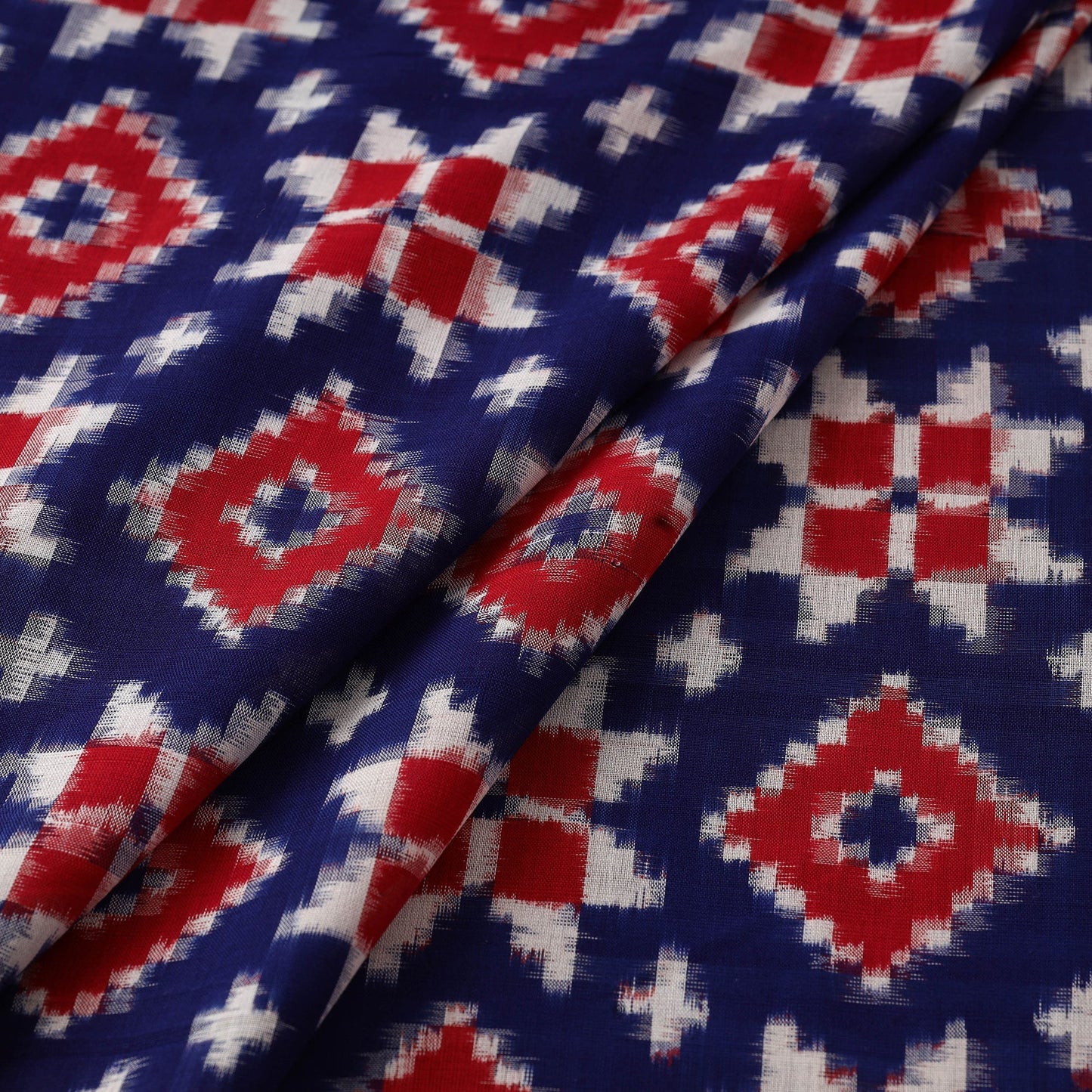Telia rumal handloom cotton pochampally double ikat fabric