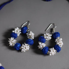 Buy Blue Thread Beads Handmade Necklace Set Online