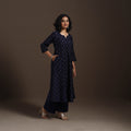 Blue Thread Buti A-Line Spun Dupion Silk Kurta Set (Set of 2)