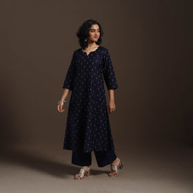 Blue Thread Buti A-Line Spun Dupion Silk Kurta Set (Set of 2)