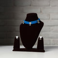 Blue - thread work german silver necklace set 15
