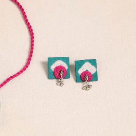 Blue - thread work gs fabart necklace set 02 - handcrafted