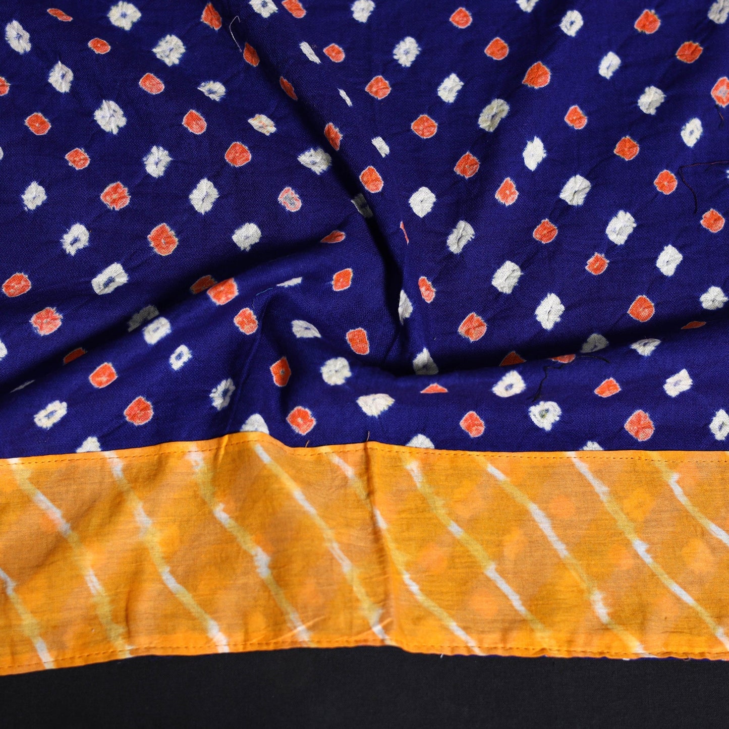 Tie-dye cotton bandhani blouse piece 35 - handcrafted