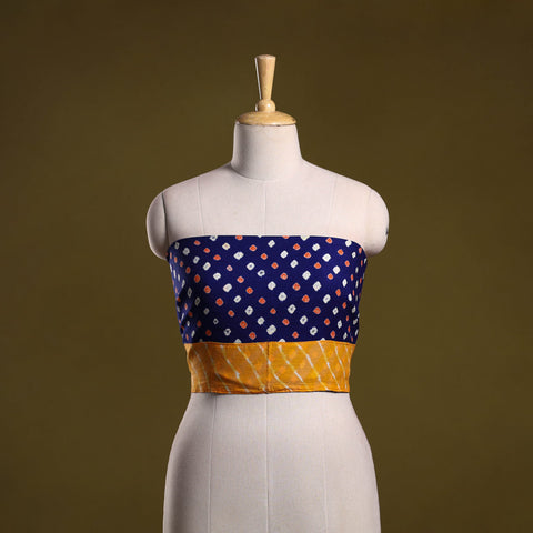 Tie-dye cotton bandhani blouse piece 35 - handcrafted