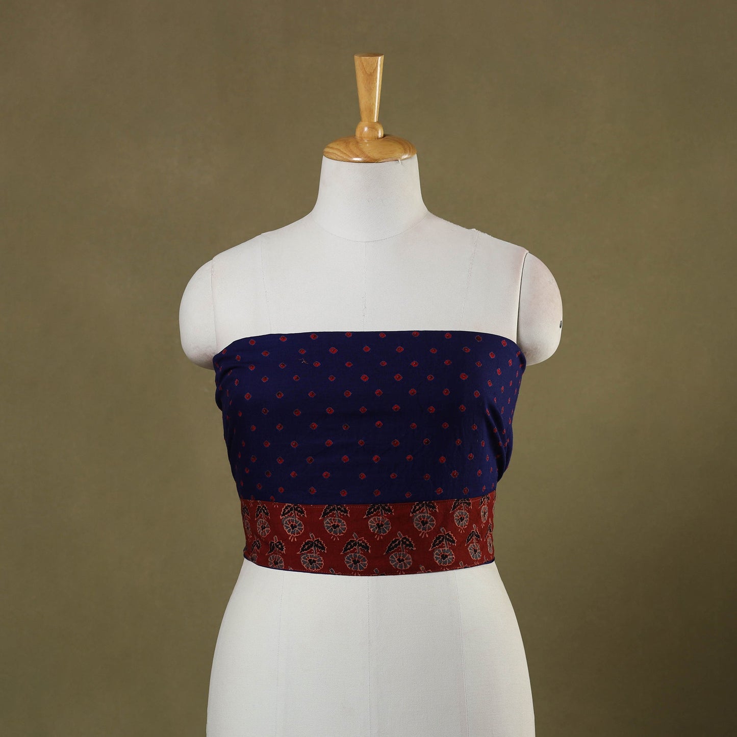 Blue Tie-Dye Cotton Bandhani Blouse Piece