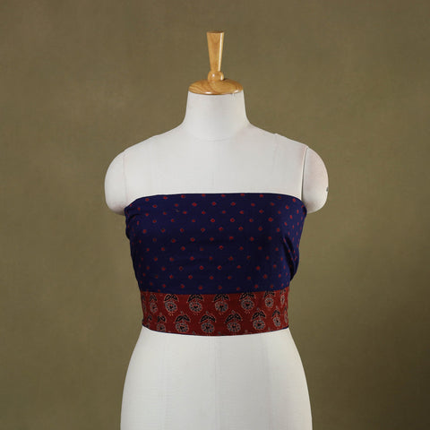 Blue Tie-Dye Cotton Bandhani Blouse Piece