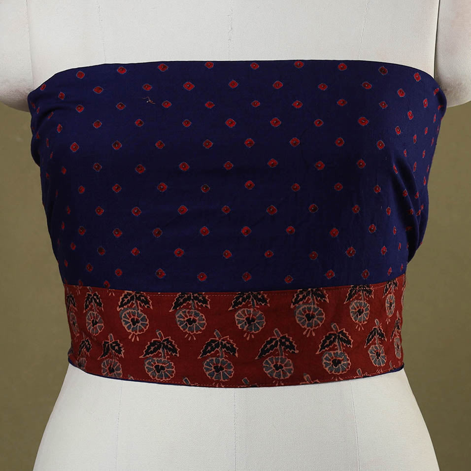 Blue Tie-Dye Cotton Bandhani Blouse Piece