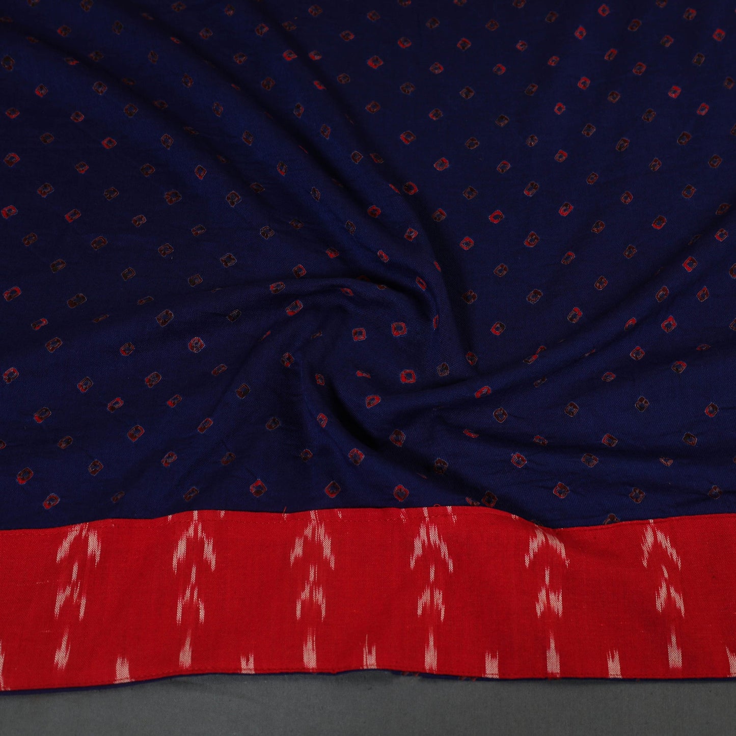 Blue Tie-Dye Cotton Bandhani Blouse Piece