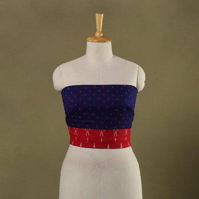 Blue Tie-Dye Cotton Bandhani Blouse Piece