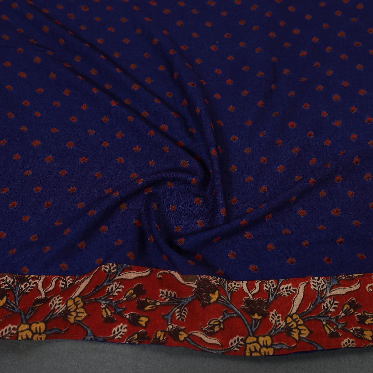 Blue Tie-Dye Cotton Bandhani Blouse Piece