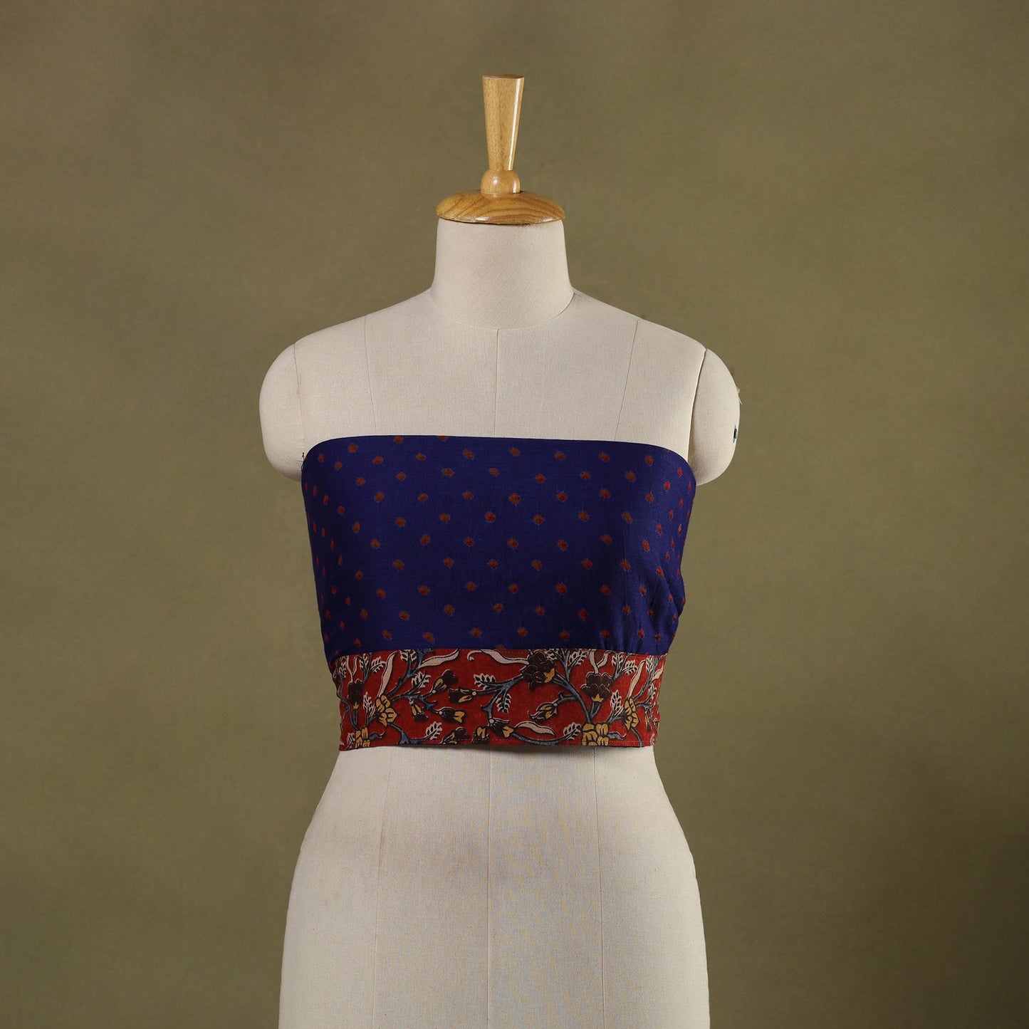 Blue Tie-Dye Cotton Bandhani Blouse Piece