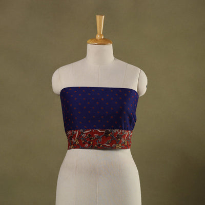 Blue Tie-Dye Cotton Bandhani Blouse Piece